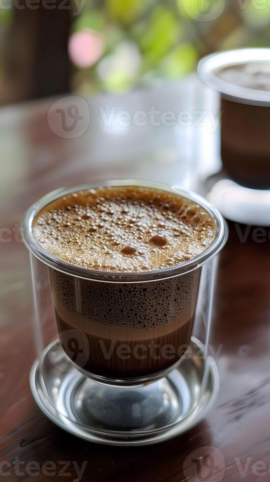 ai gerado sul indiano filtro café Forte e espumoso foto
