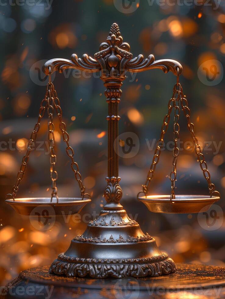 ai gerado a balanças do justiça. símbolo do lei e justiça lei foto
