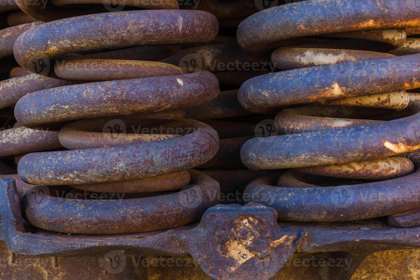 fechar-se do enferrujado molas em frete trem vagão, libra esterlina, Colorado foto