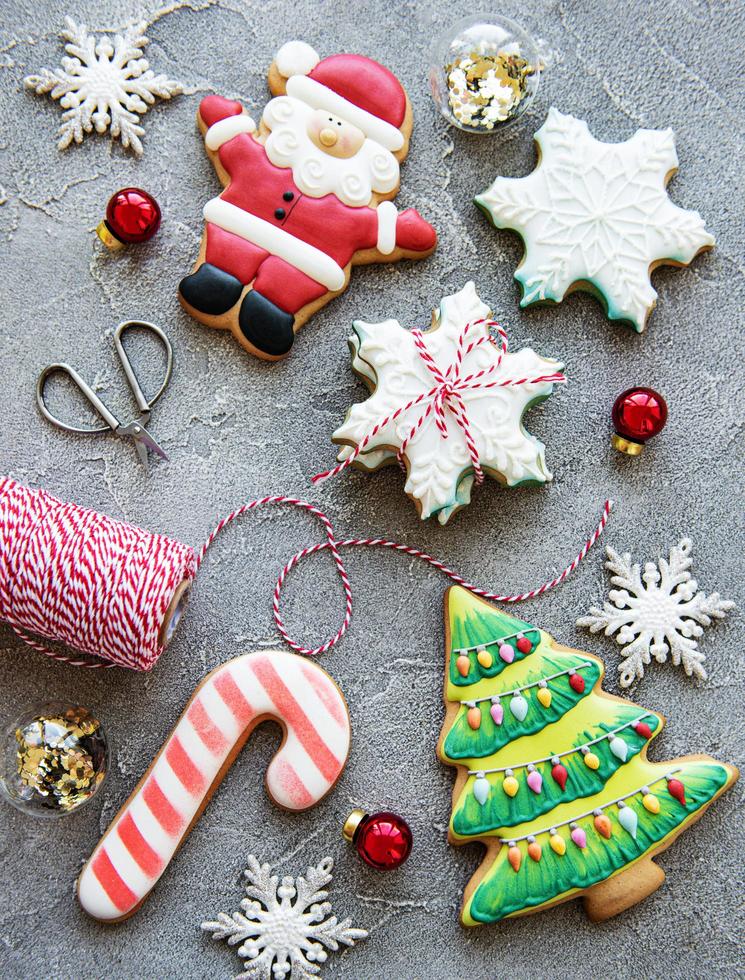 biscoitos de gengibre de feriado de natal foto