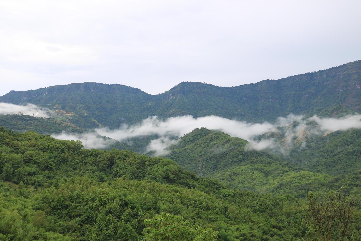 ponto do névoa montanha Visão foto