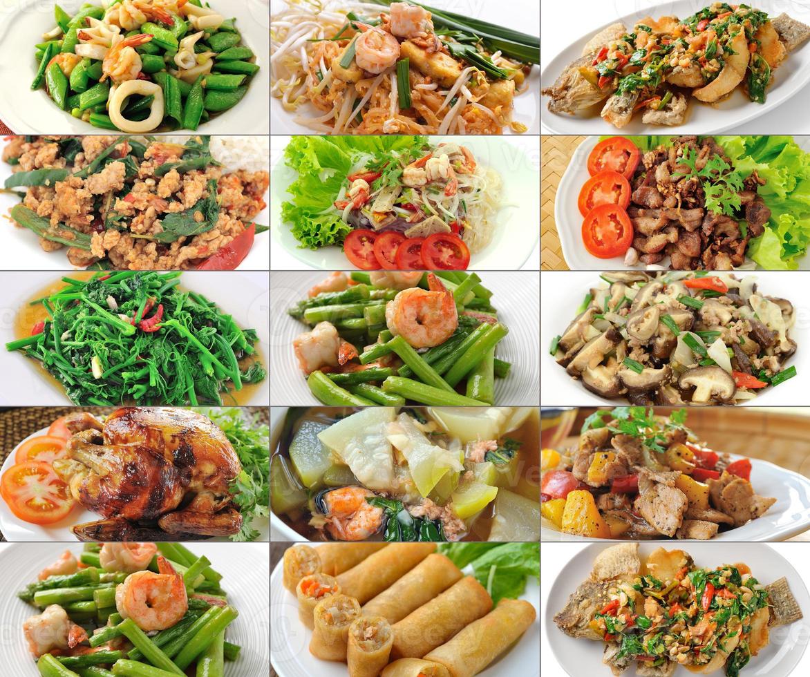 conjunto de comida tailandesa foto