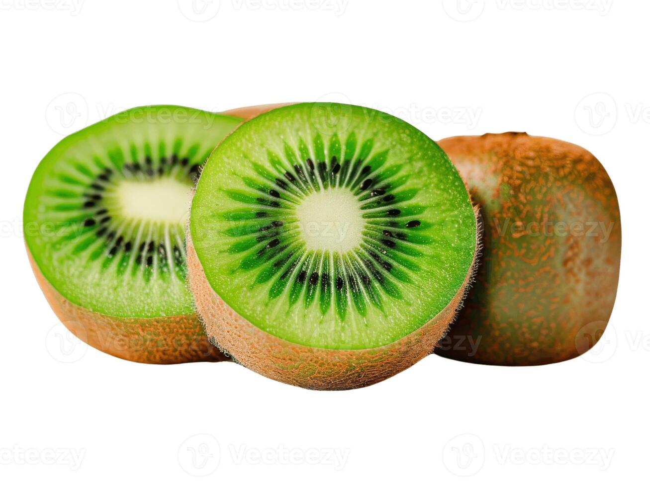 ai gerado kiwi fruta topo Visão transparente fundo frescor do suculento para decoração batido Comida cardápio foto