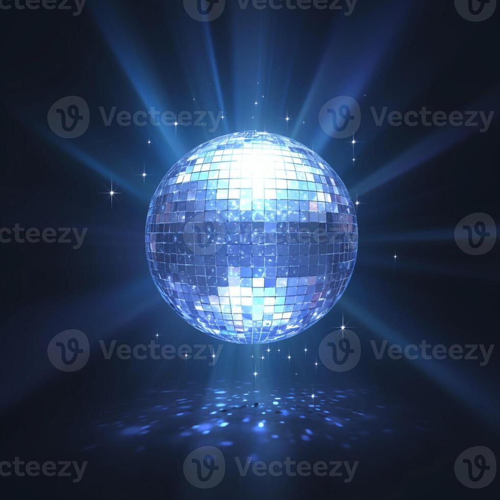 ai gerado abstrato azul discoteca bola com reflexões para Boate atmosfera para social meios de comunicação postar Tamanho foto