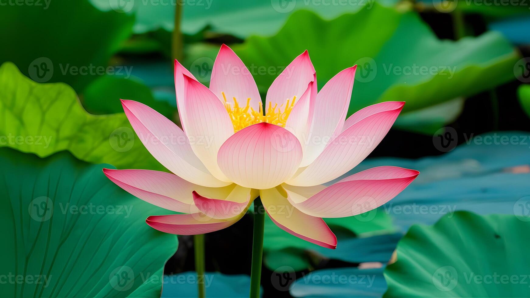 ai gerado isolado real lótus flor pétalas crio uma sereno branco fundo foto