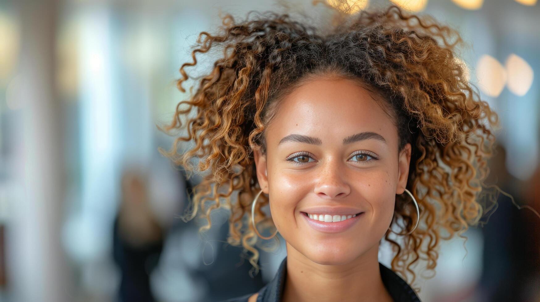 ai gerado fechar acima retrato do uma sorridente pessoa foto