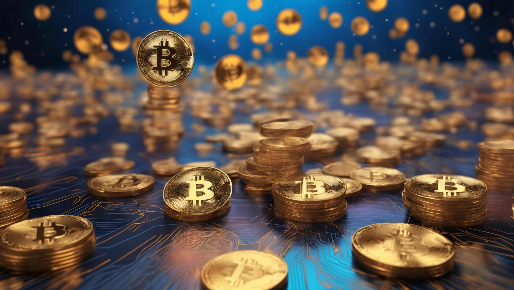 ai gerado bitcoin criptomoeda digital dinheiro dourado moeda tecnologia e o negócio conceito foto
