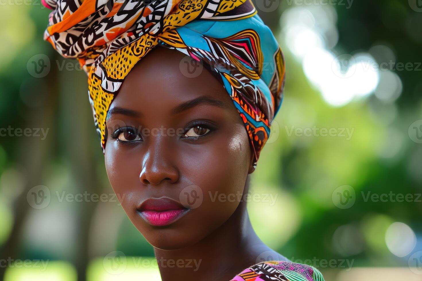 ai gerado vibrante moda africano garota. gerar ai foto