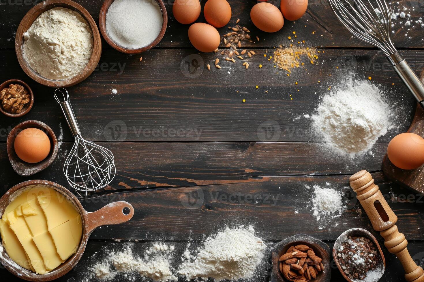 ai gerado lustroso cozimento cozinhando Preto quadro. gerar ai foto