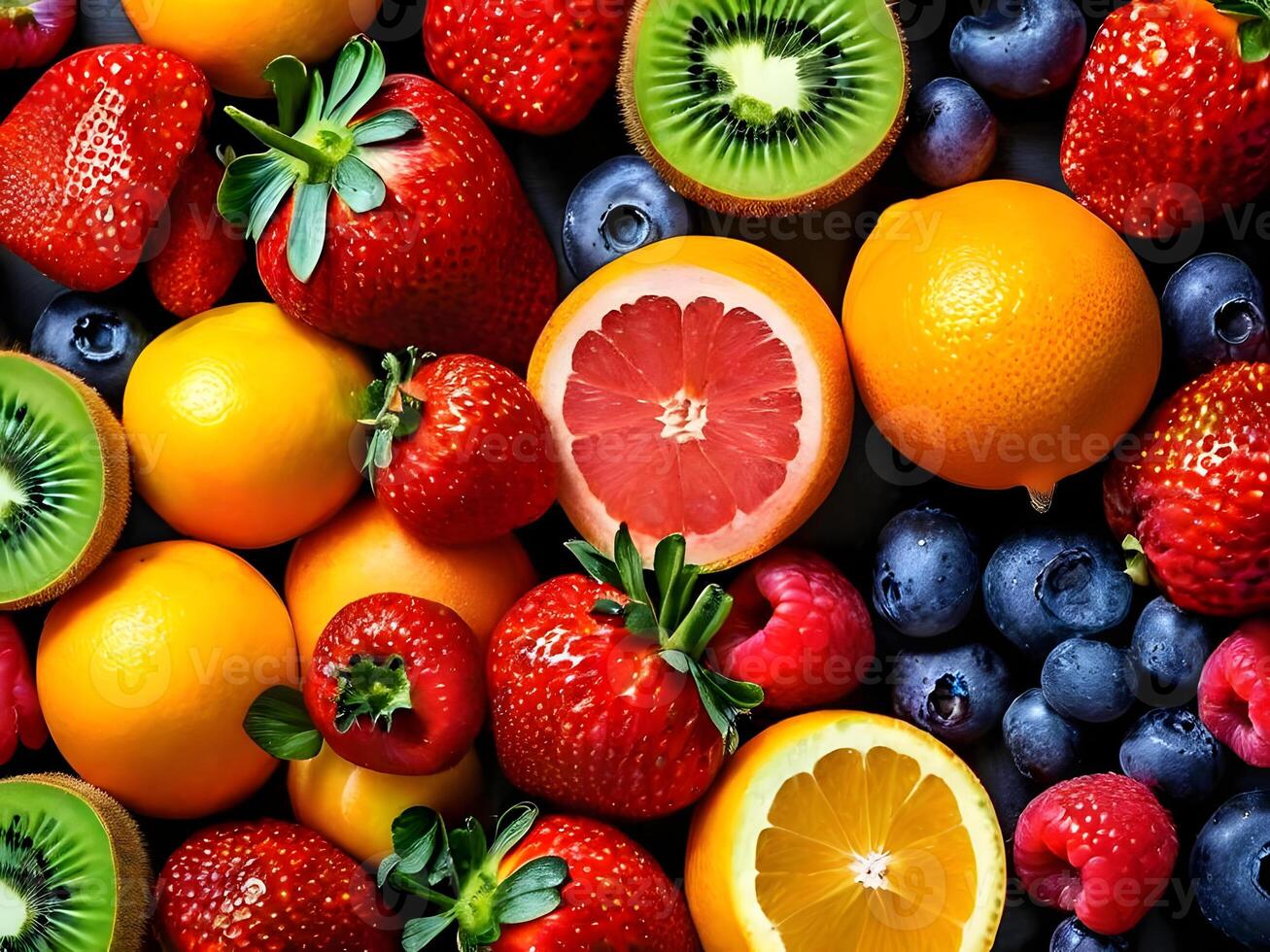 ai gerado diferente tipos do fresco frutas foto