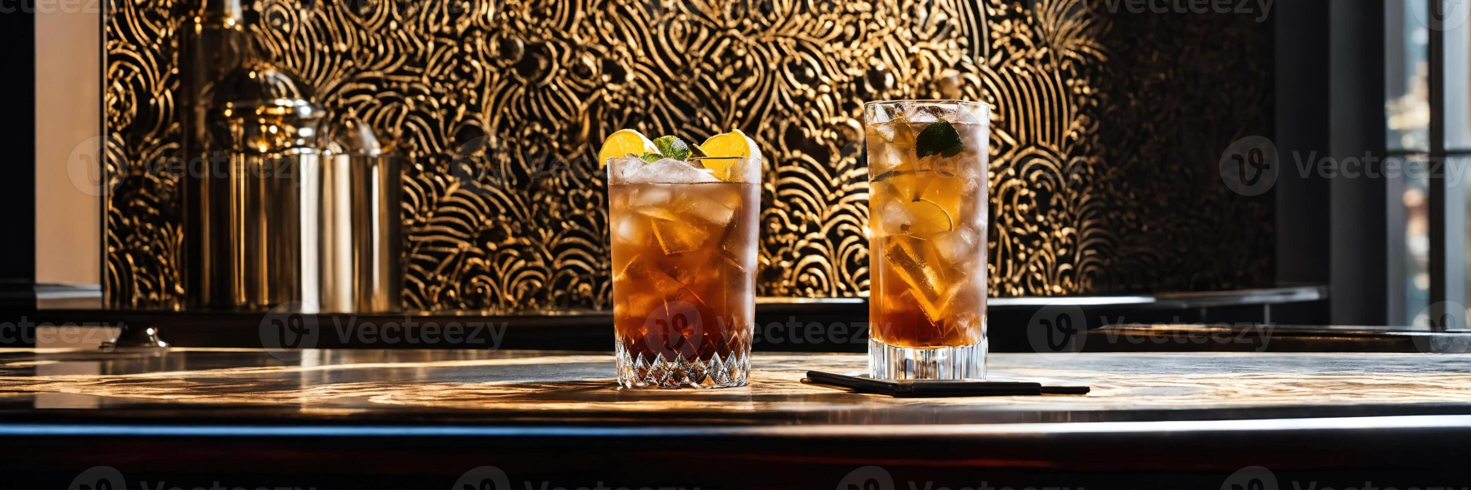 ai gerado Cuba libre coquetel com rum, Cola, Lima e gelo. ai generativo foto