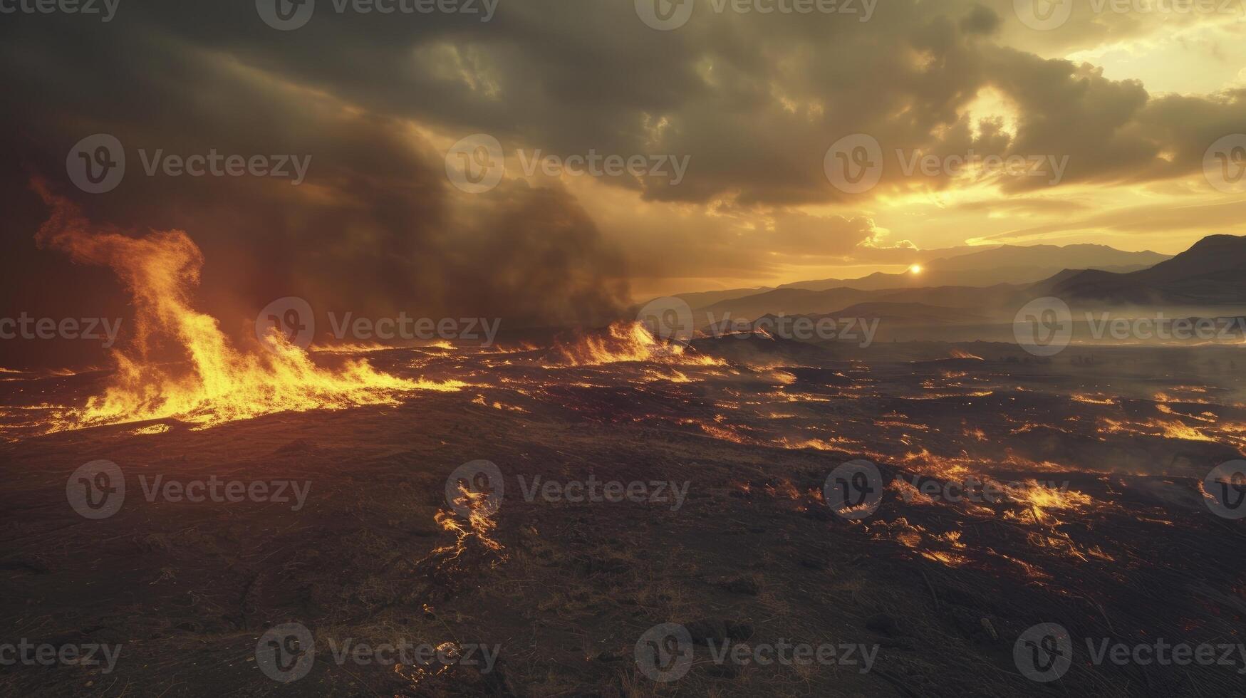 ai gerado queimando terra. consciência com terra dia imagens em global aquecimento foto