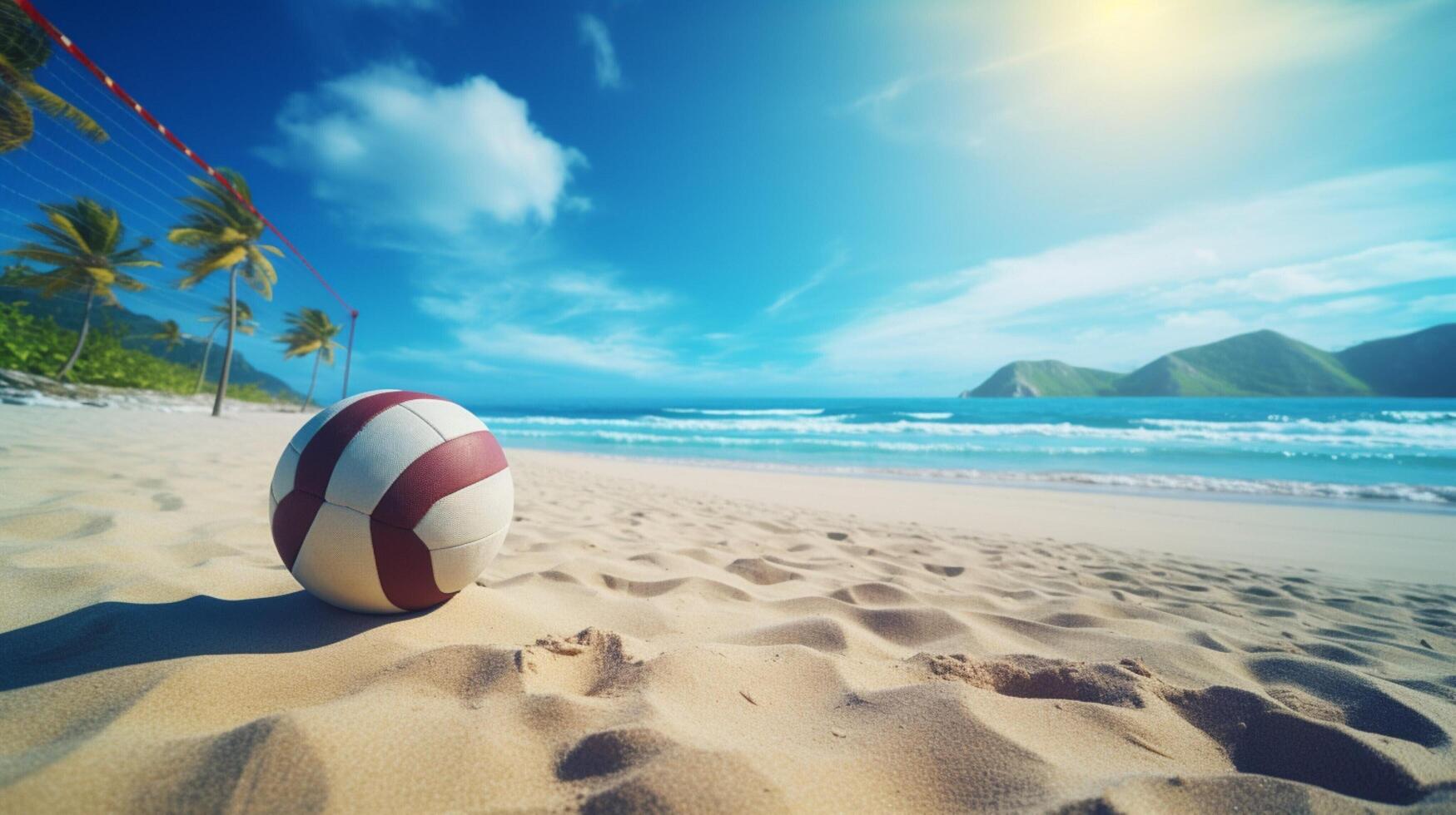 ai gerado perfeito para de praia Esportes e de praia voleibol foto