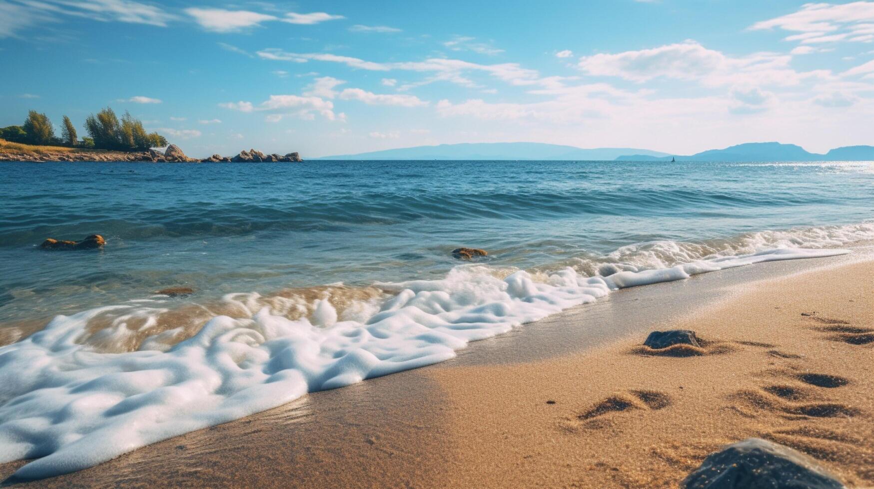 ai gerado gaivotas de a oceano fundo foto