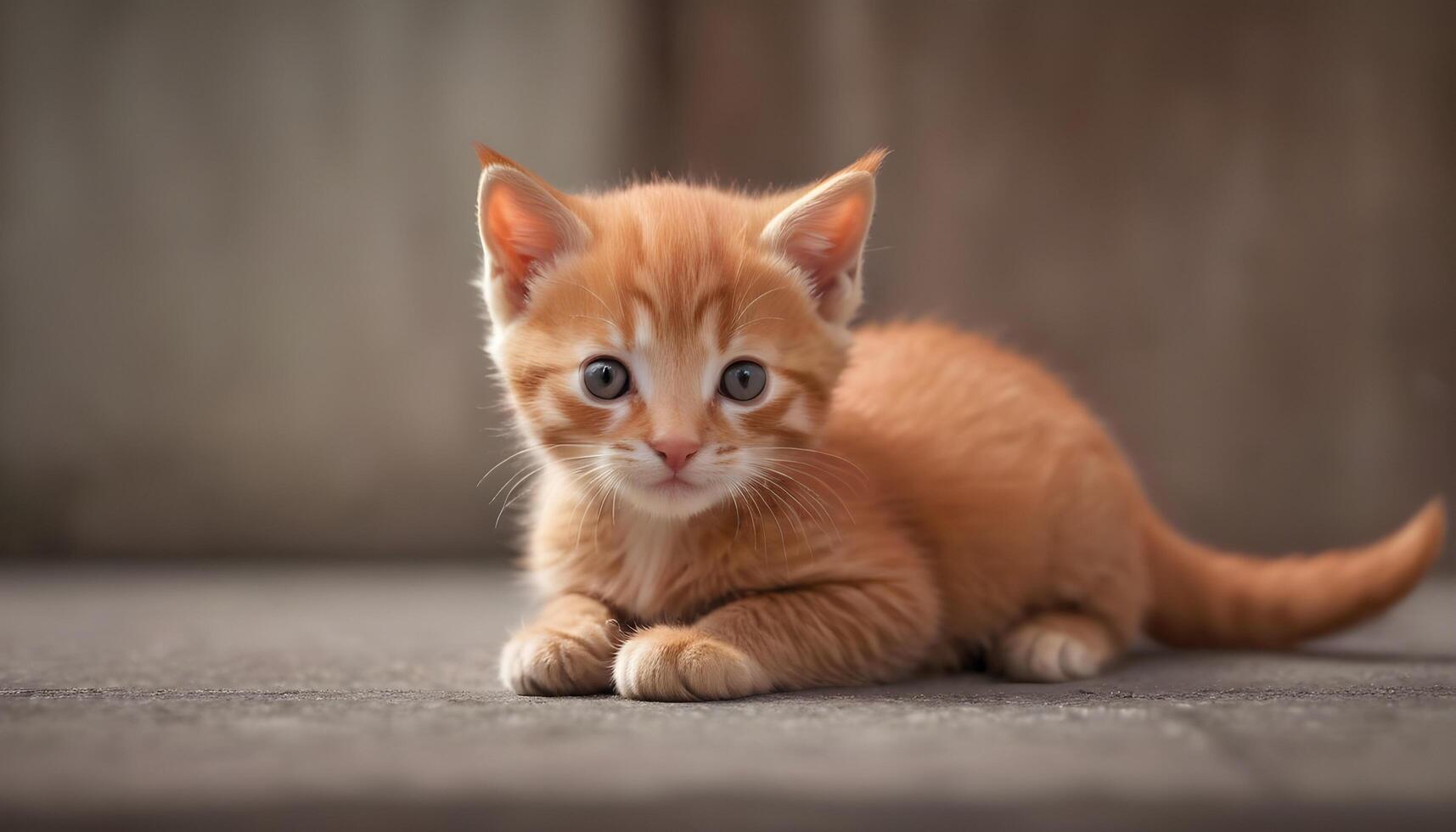 ai gerado fofa pequeno vermelho gatinho fotografia, gato fotografia foto