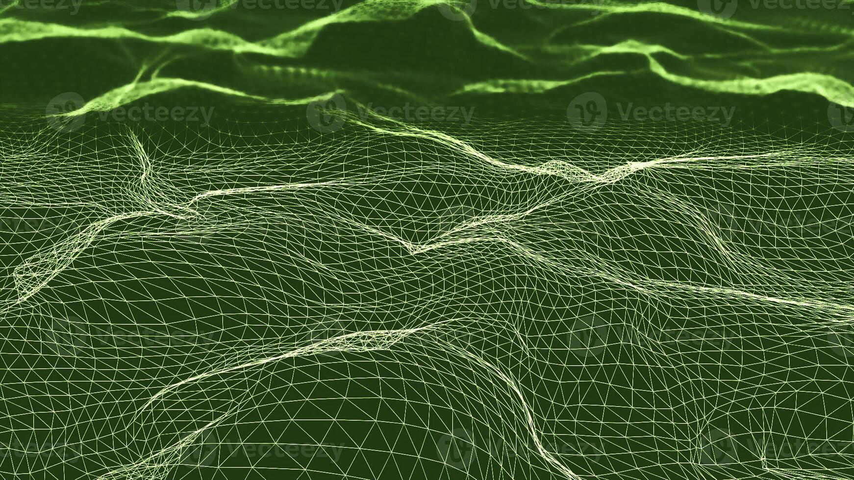 futurista 3d plexo brilhante acenando terreno. animação. abstrato tecnologia fundo com rede conexão estrutura. foto