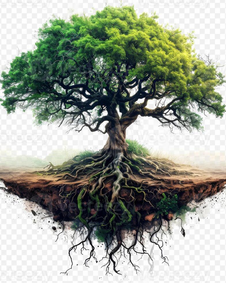 ai gerado a árvore é símbolo do vida crescimento e Renascimento foto
