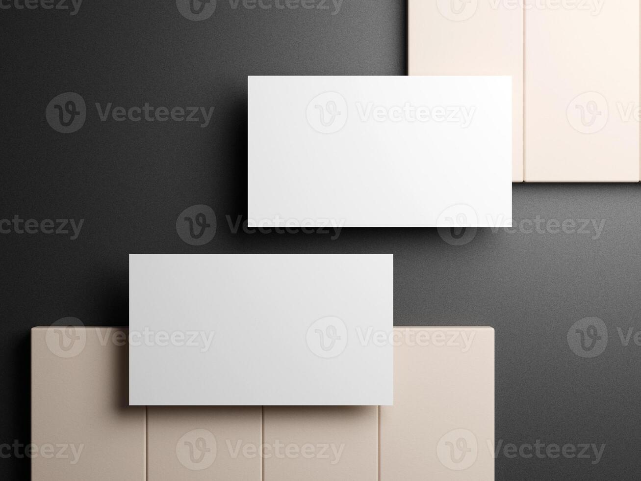 em branco branco 3d o negócio cartão modelo 3d render ilustração para zombar acima e Projeto apresentação. foto