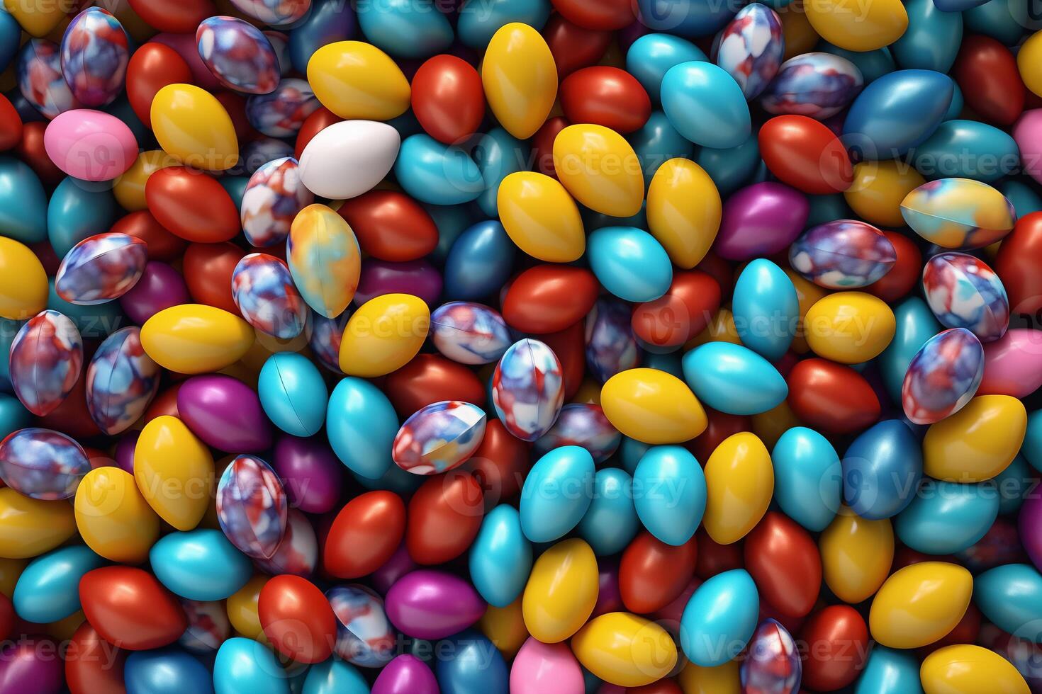 ai gerado brilhante cor vibrante ovos fundo padronizar ovos. feriado Páscoa clássico tradicional símbolo foto