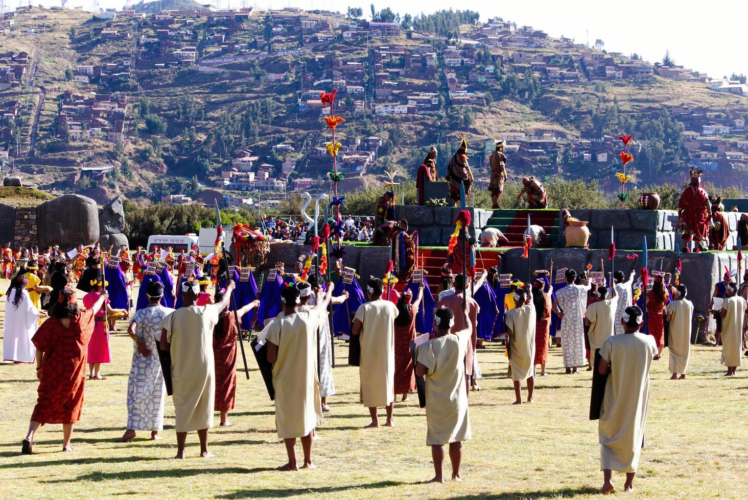 cusco, Peru, 2015 - inti Raymi festival sul América homens e mulheres foto