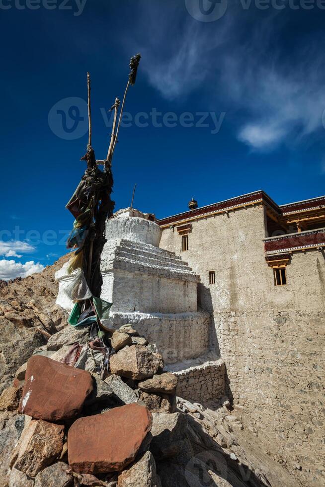 Chorten e shey Palácio. ladakh, Índia foto