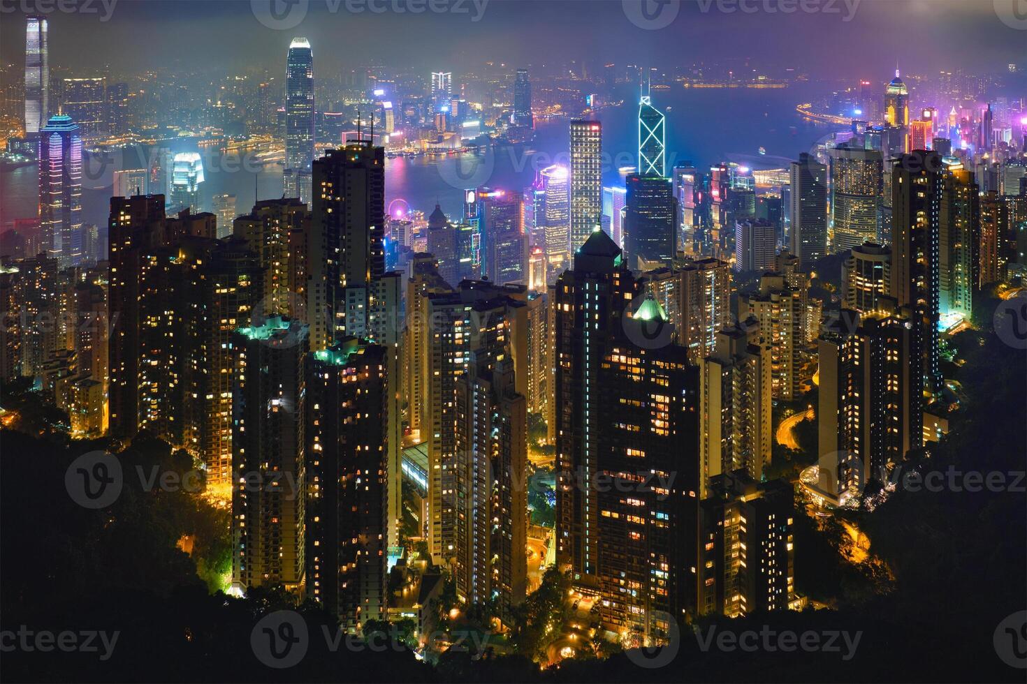 hong kong arranha-céus Horizonte paisagem urbana Visão foto