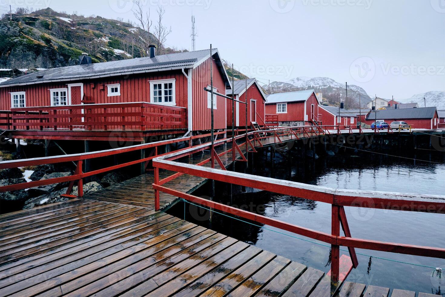 Nusfjord pescaria Vila dentro Noruega foto