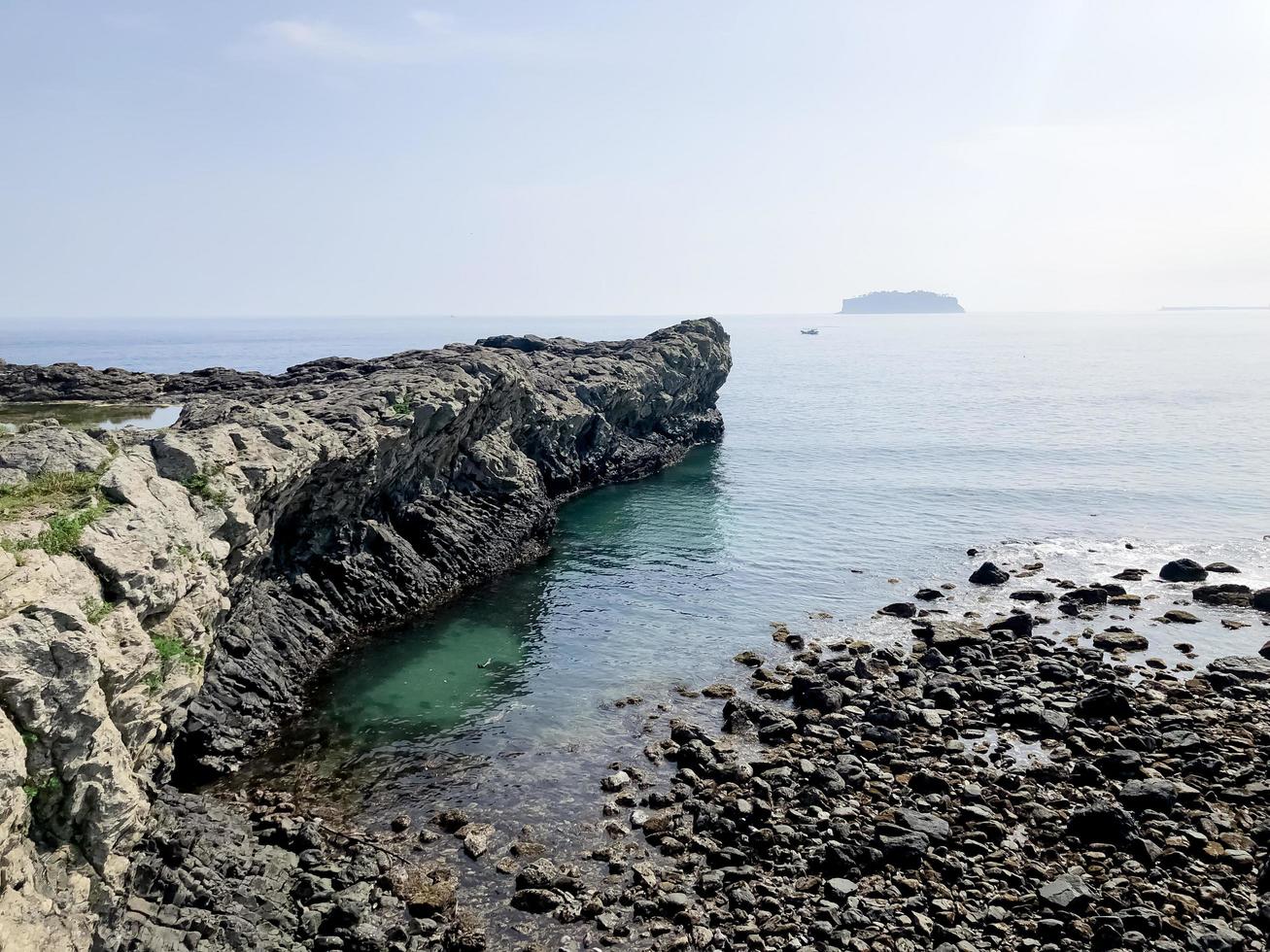 lava solidificada na ilha de Jeju. Coreia do Sul. fechar-se foto