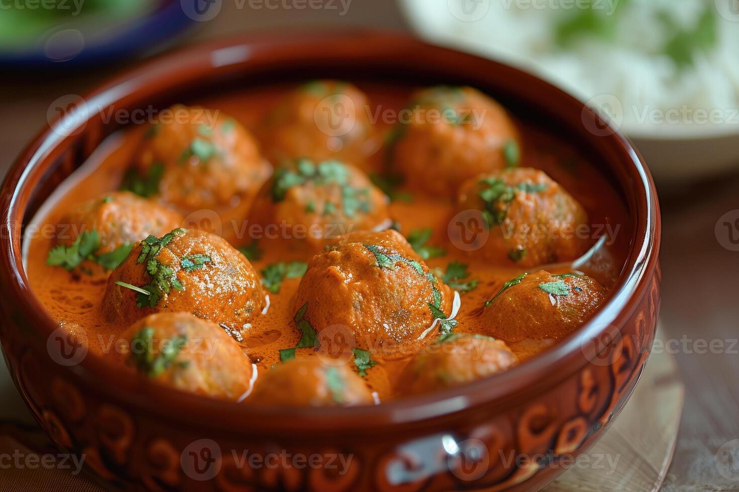 ai gerado a partir de real tribunais para seu prato, malai kofta Magia foto