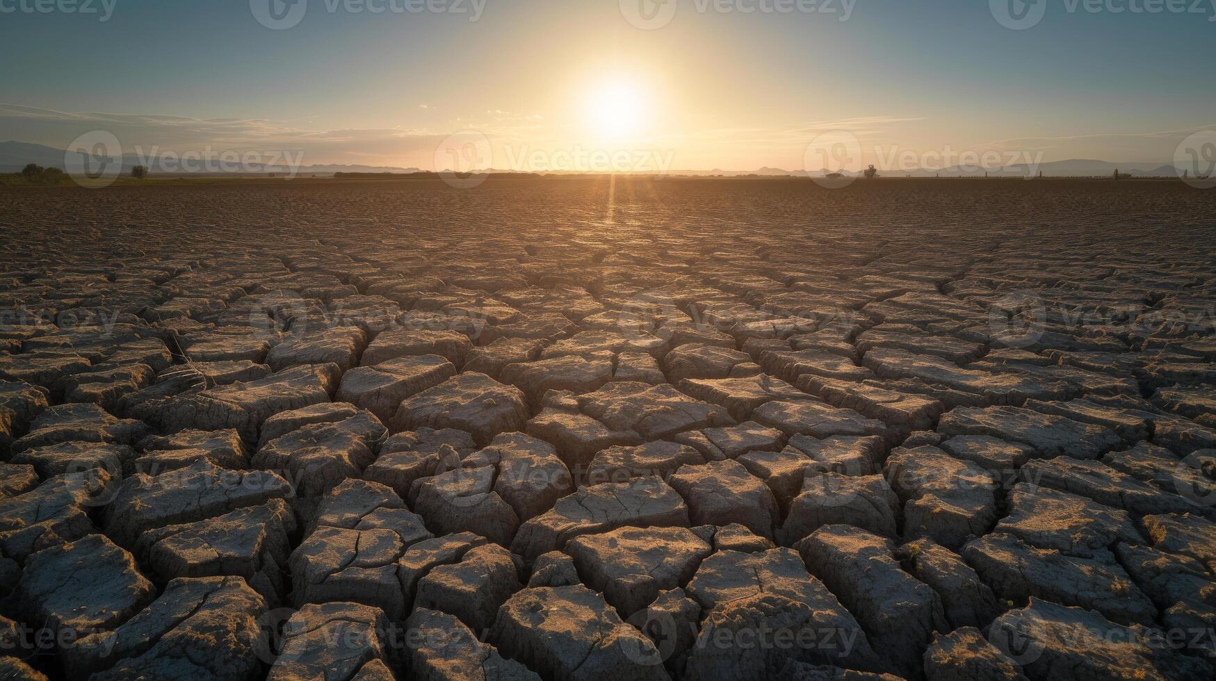 ai gerado guerra conseqüência estéril campo simbolizando agrícola devastação causou de induzido por conflito fome. ressecado terra rachado e seco debaixo a implacável Sol. foto