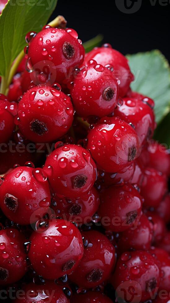 ai gerado groselha Comida saudável orgânico vermelho fruta foto