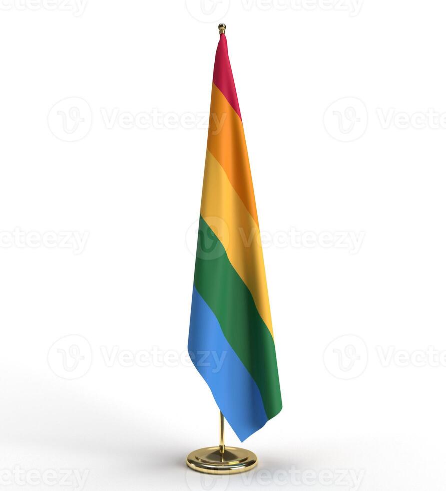 objeto bandeira orgulho arco Iris lésbica gay diversidade comunidade igualdade amor homossexualidade bissexual lgbtq transgêneros mulher homem humano certo sexo Junho mês igualdade estilo de vida amizade jovem.3d render foto