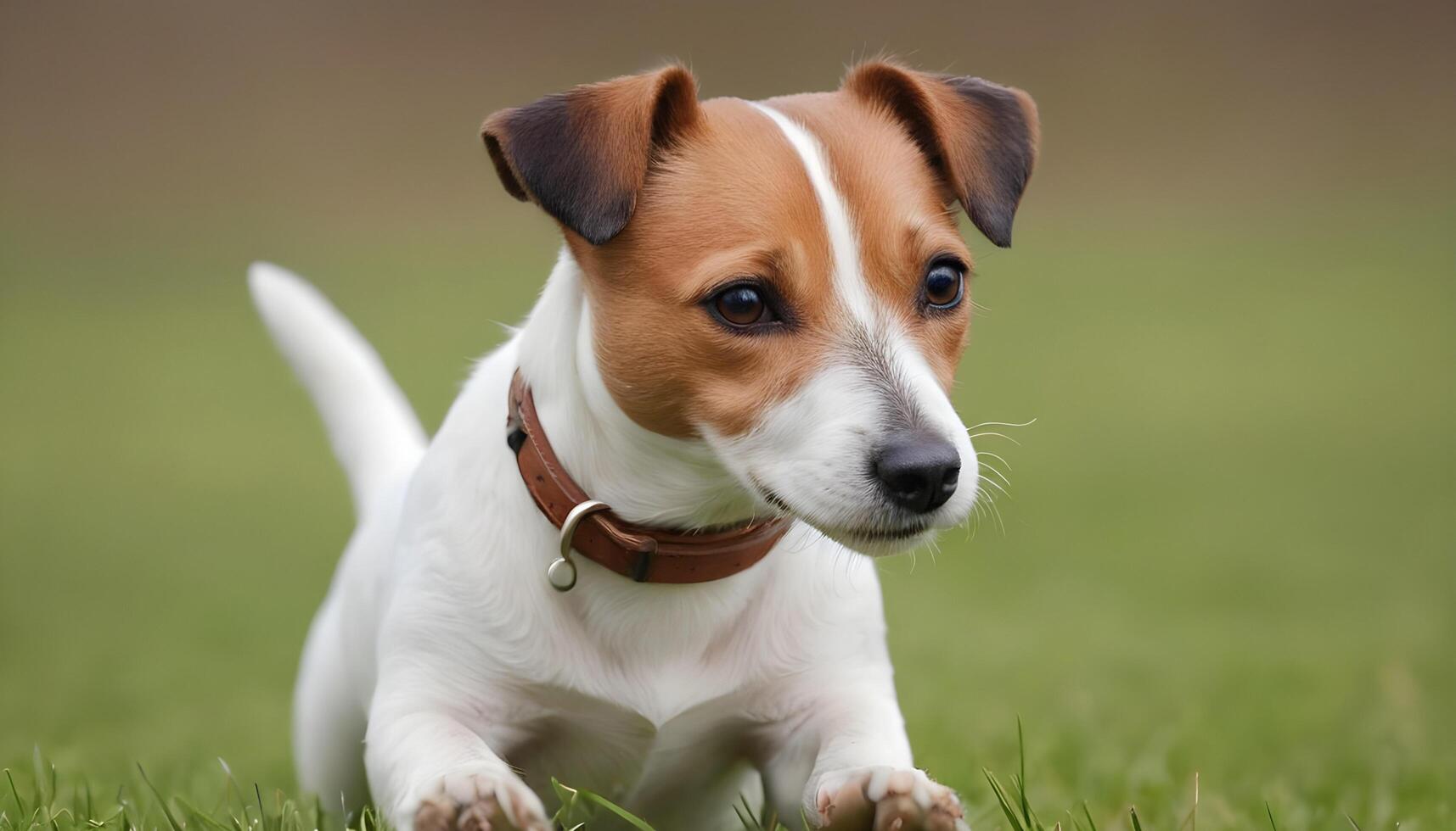 bravo jack russell terrier dentro natureza, cachorro fotografia foto