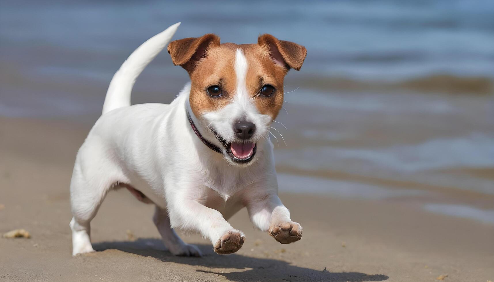 bravo jack russell terrier dentro natureza, cachorro fotografia foto