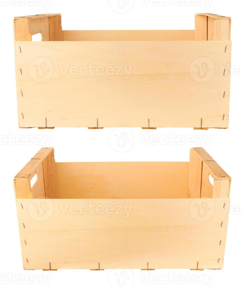 caixa de madeira em branco foto