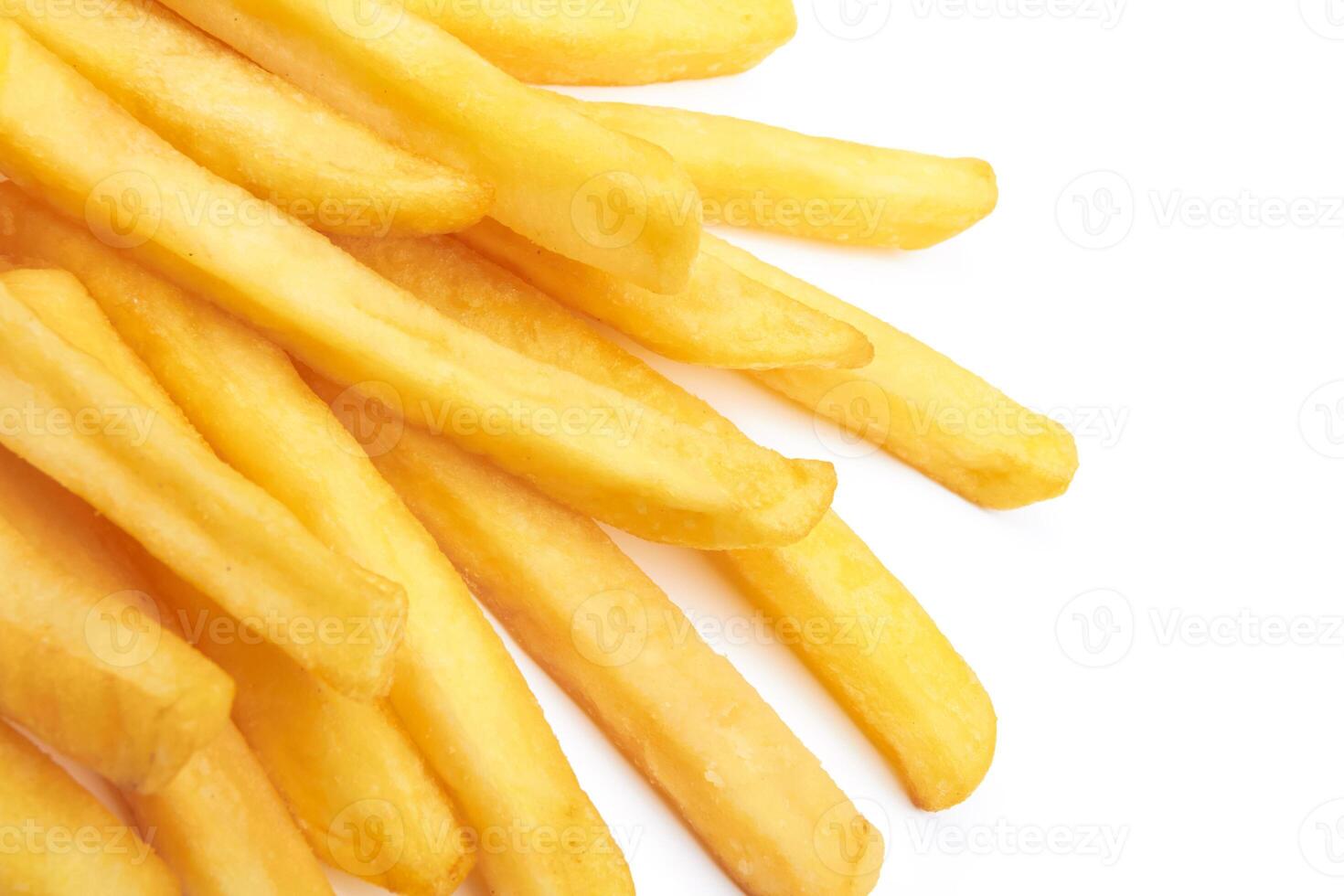 batatas fritas em branco foto