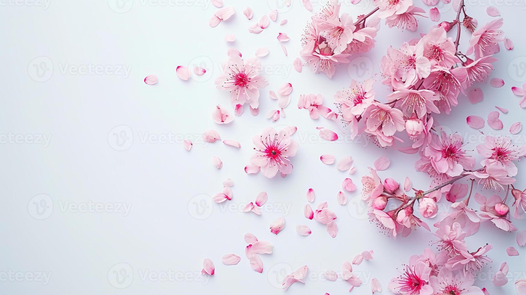 ai gerado Rosa flores topo visualizar, floral fundo, livre espaço foto