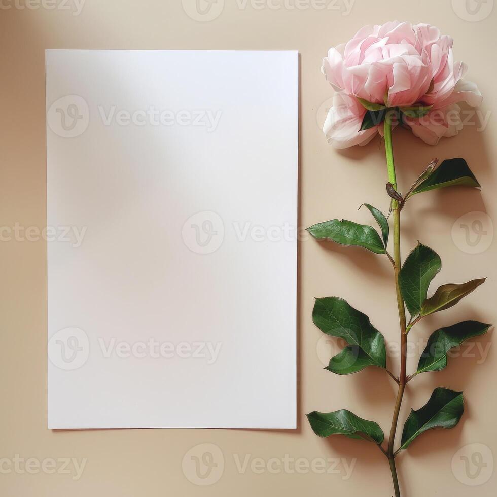 ai gerado branco esvaziar papel convite brincar foto