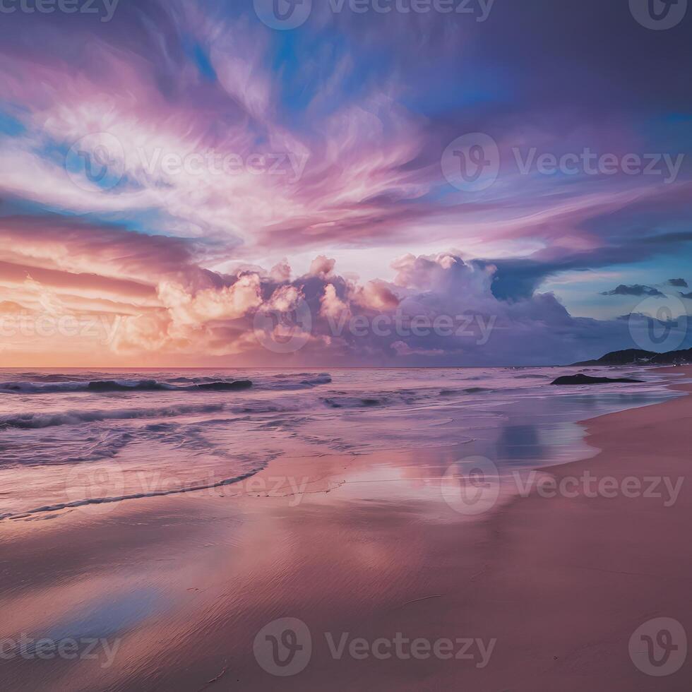 ai gerado colorida nublado céu aumenta pitoresco marinha beleza para social meios de comunicação postar Tamanho foto