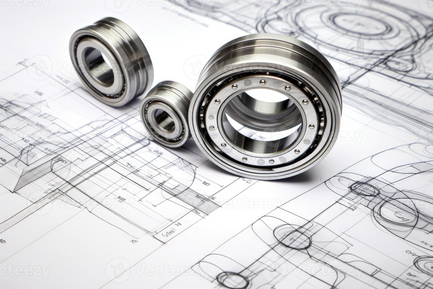 bola rolamentos em branco técnico desenhando foto