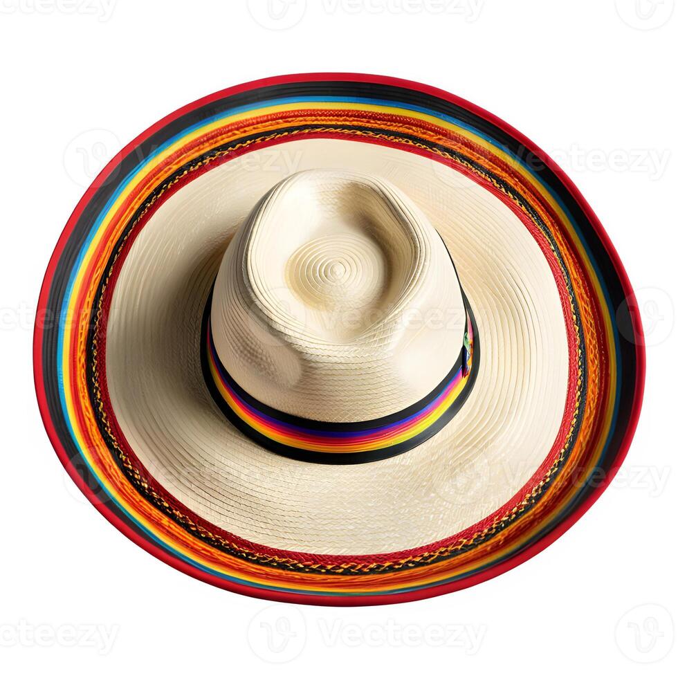 sombrero em branco fundo topo Visão foto