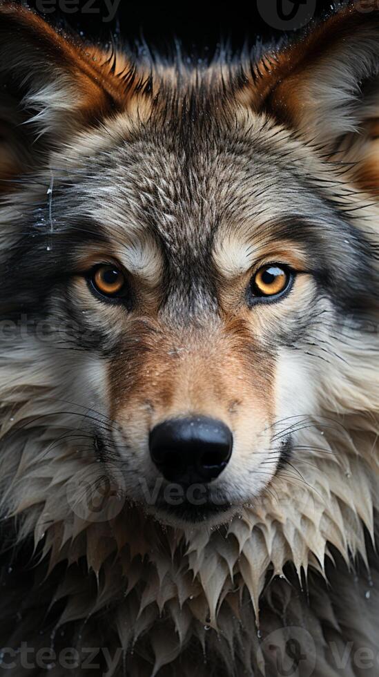 Lobo cinzento pele animal floresta predador face fechar-se foto