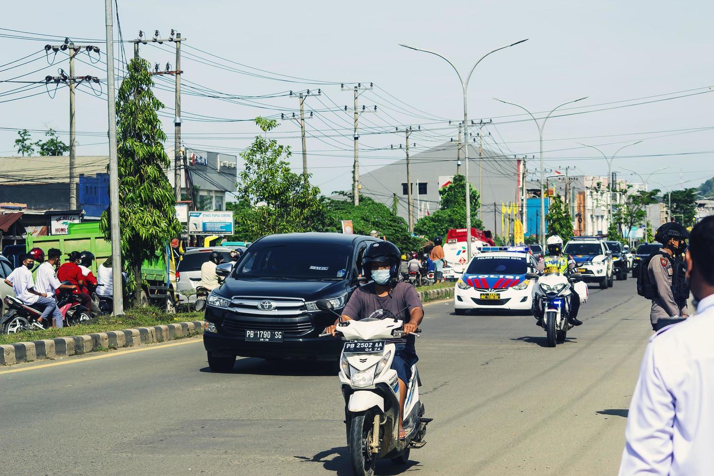 sorong, papua oeste, indonésia, 4 de outubro de 2021. visita de estado do presidente da indonésia, joko widodo. foto