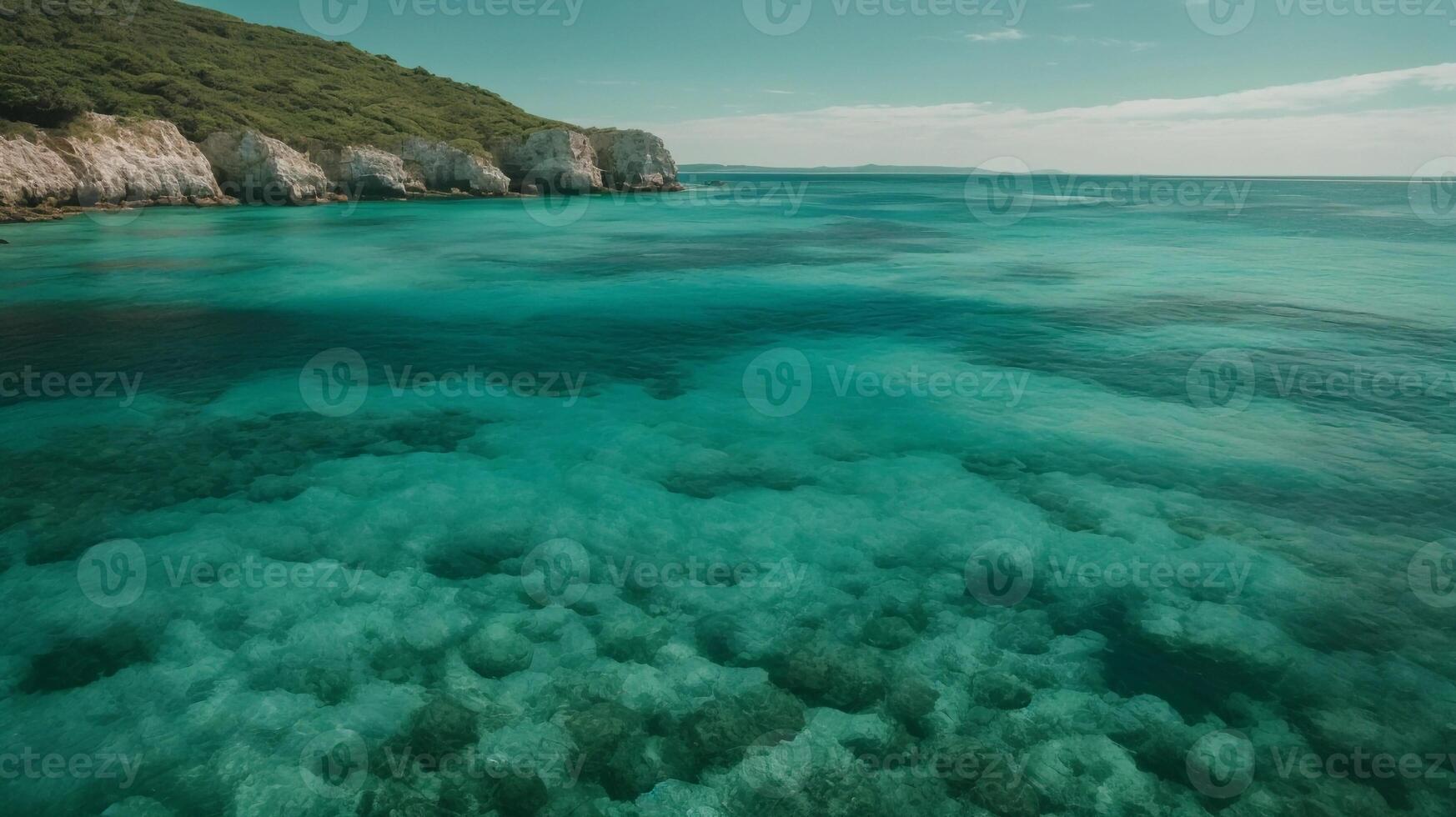 cristal Claro água superfície dentro a oceano foto