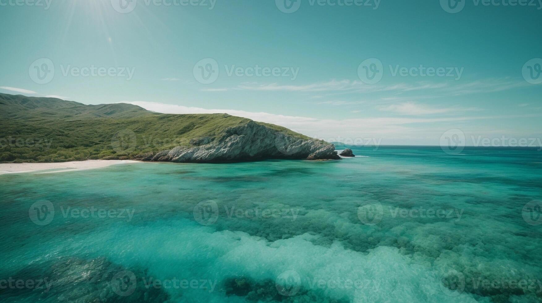 cristal Claro água superfície dentro a oceano foto