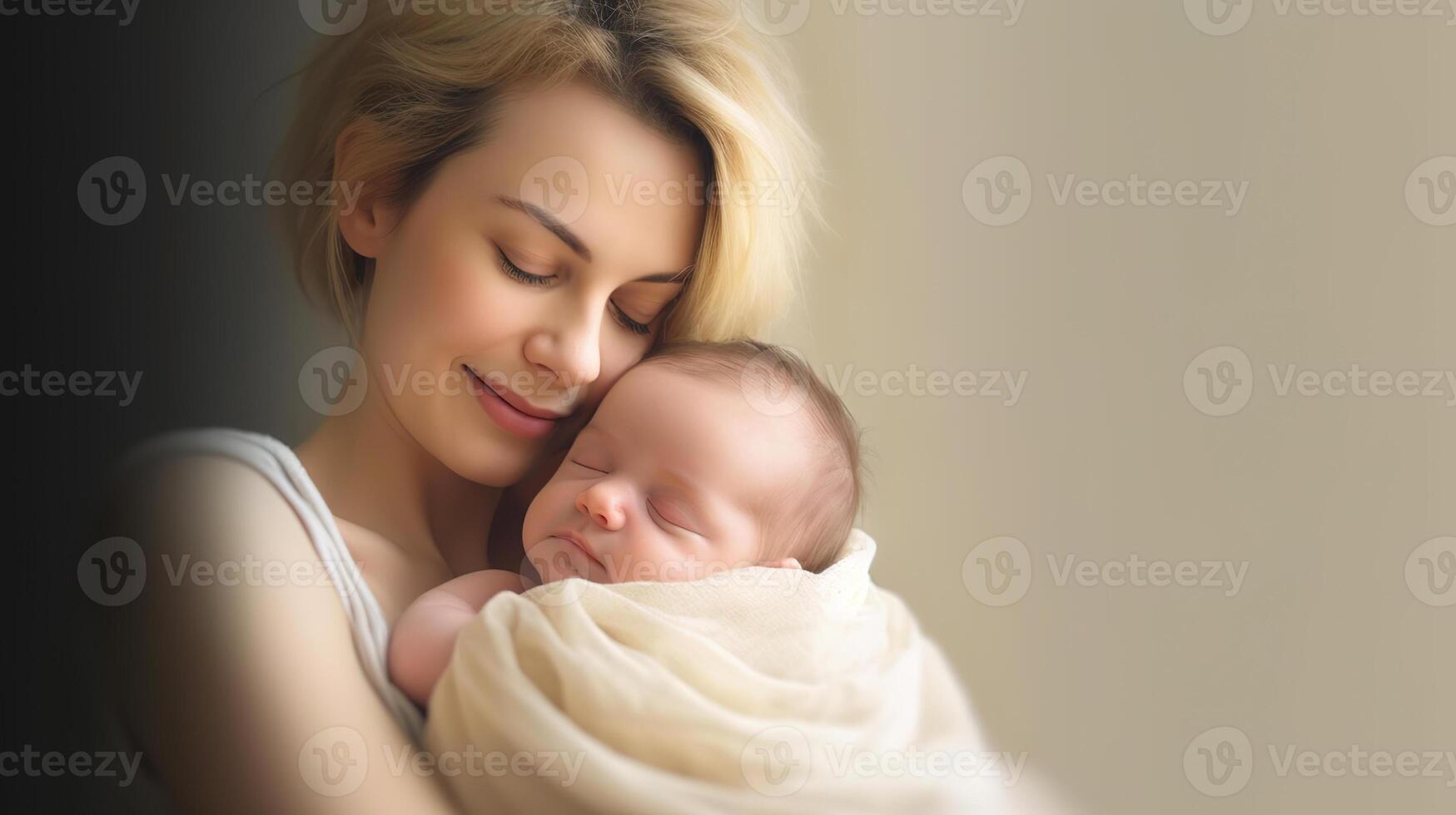 ai gerado feliz maternidade capturando a felicidade do uma mãe e bebê junto. criada com generativo ai foto