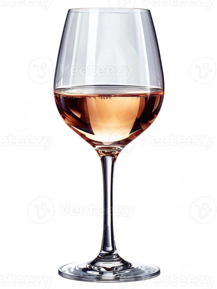 ai gerado transparente vidro com vinho isolado em branco fundo foto