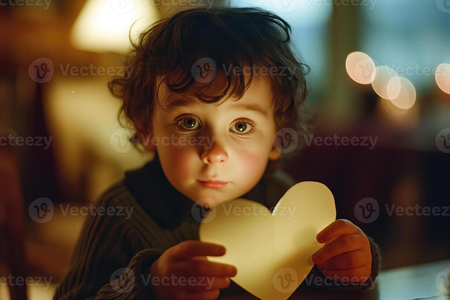 ai gerado crianças faço em forma de coração papel presentes para expressar seus amor para seus mães em mãe dia. foto