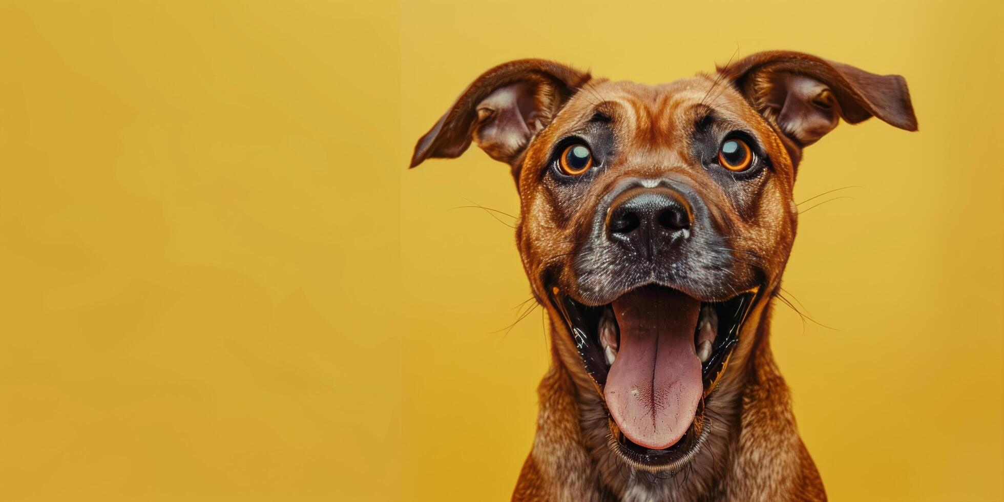 ai gerado fechar acima do cachorro com boca aberto foto