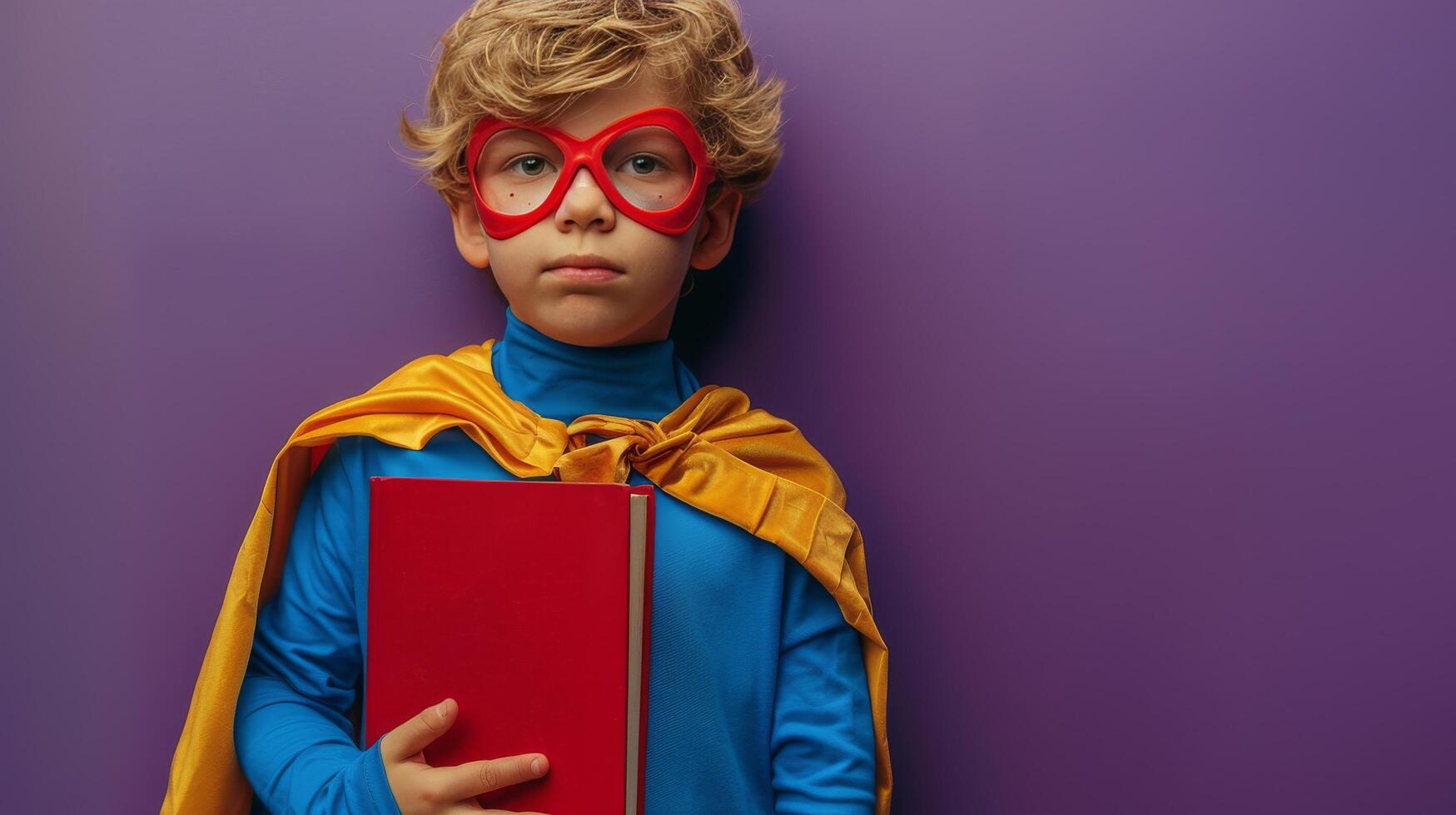 ai gerado pequeno Garoto vestido Como uma super herói foto